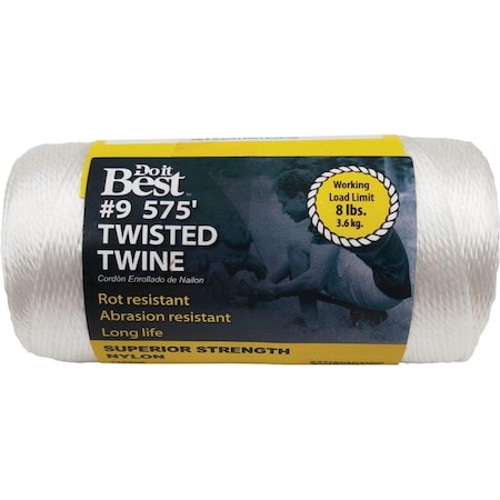 All-Source No. 9 x 575 Ft. White Nylon Twisted Twine 338806